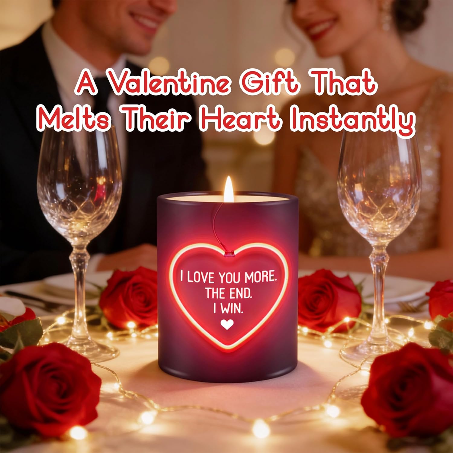 Valentines Day Gifts For Her Girlfriend - I Love You More Vanilla Lavender Romantic Candles 10 Oz - Anniversary Valentines Birthday Gifts For Wife Men Women Girlfriend Boyfriend Him Husband