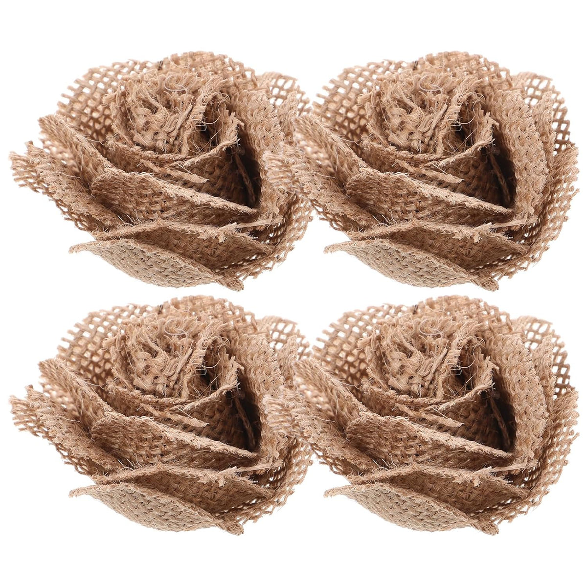 4Pcs Linen Artificial Flowers Decoration For Wedding Party Diy Craft Reusable Fabric Flowers Ornament For Home And Festival Decor