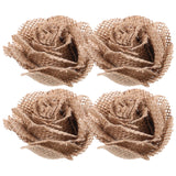 4Pcs Linen Artificial Flowers Decoration For Wedding Party Diy Craft Reusable Fabric Flowers Ornament For Home And Festival Decor