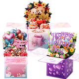 3 Pcs Pop Up Mother'S Day Cards 3D Flowers Heart Shaped Pop Up Card Happy Mother'S Day Gifts With Envelope For Kids Children Family Friends Gift