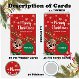 Reindeer Scratch Off Game Cards, 50-Pack Christmas Scratchers For Family Fun, Classroom Prizes, Ice Breaker - A02