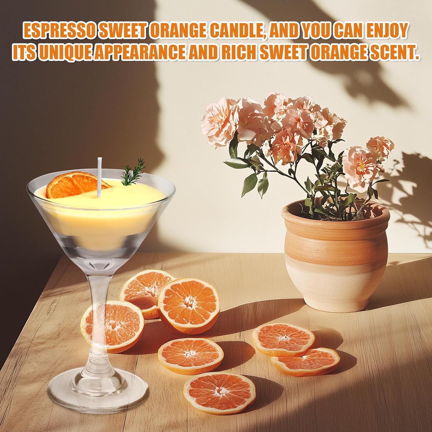 Espresso Martini Candle, Sweet Orange Scented Aromatherapy Cocktail Candles Soy Wax Espresso Martini Ornament Unique Gift For Coffee Lovers Women Christmas Birthday Housewarming Home Bar Decoration
