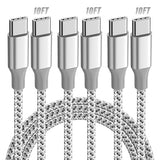 3 Pack 10FT USB C to USB C Fast Charging Cable 60W Type C Charger for iPhone 17 16 15 iPad MacBook