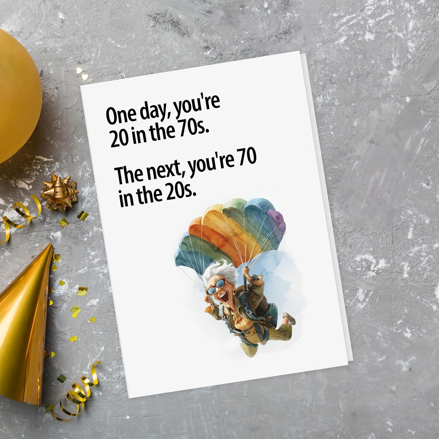 Humorous 70Th Birthday Card For Mom/Sister/Grandma - Cartoon Fantasy Theme, Perfect For Anyone