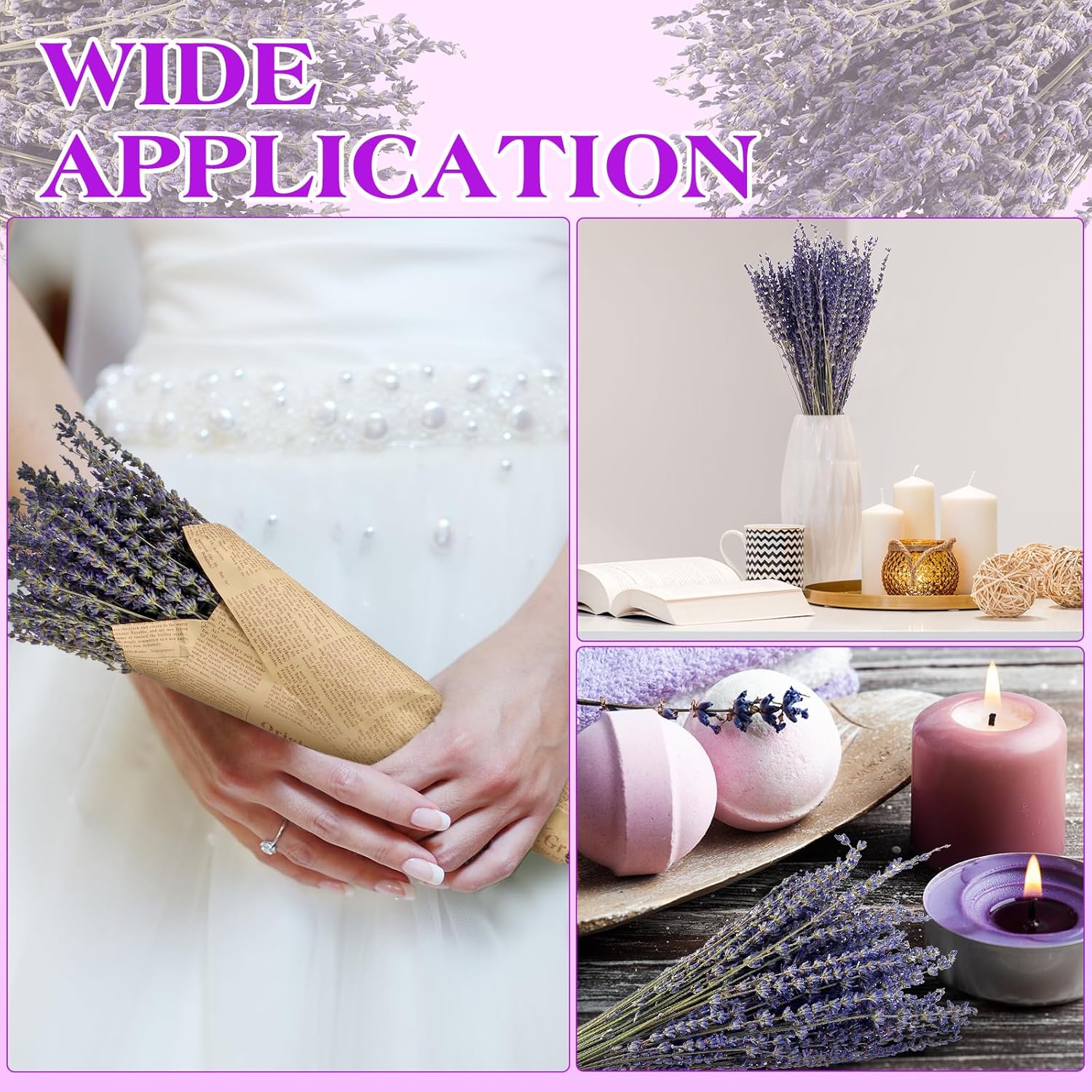 12 Pack Total 2280 Stems Dried Lavender Bundle Bulk Organic Lavender Flowers Decor Natural Dried Purple Flowers Bunches For Bathroom Shower Diy Arrangements Wedding Home Party Decorations