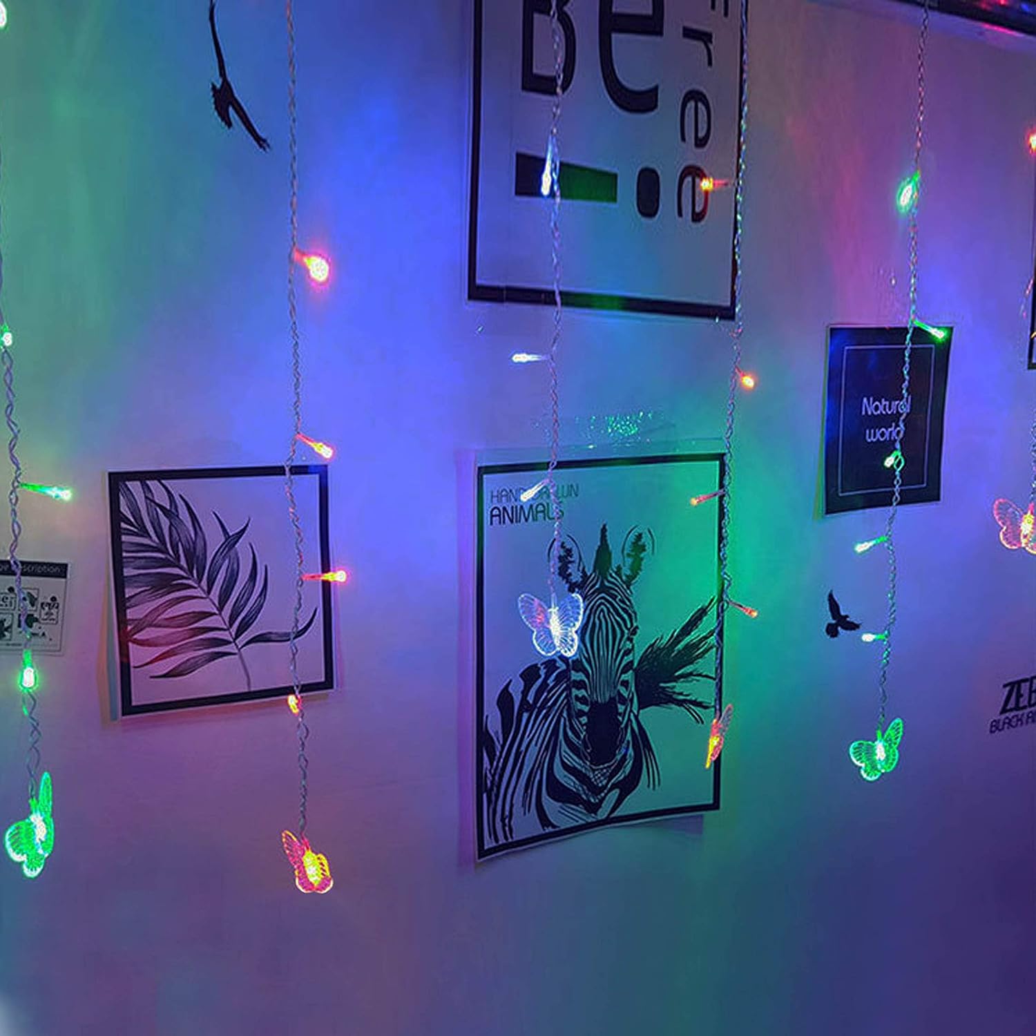 Butterfly Curtain Fairy Light, 8 Modes 120 Led Usb Window Firefly Twinkle Timer String Lights 24 Butterflies With Remote