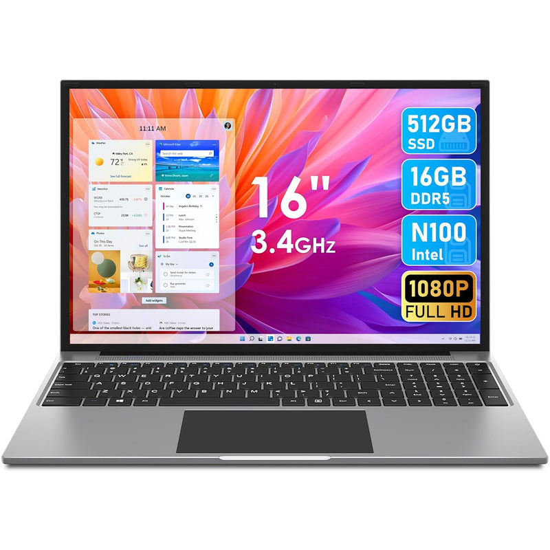 Laptop, 12Th Quad-Core Intel N100(Up To 3.4G), 16Gb Ddr5 512Gb Ssd, Laptops Co