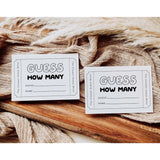 Guess How Many Cards, Bridal Shower Games, Baby Shower Games, 3.5 X 2 Inches, 50 Pack, Minimalist