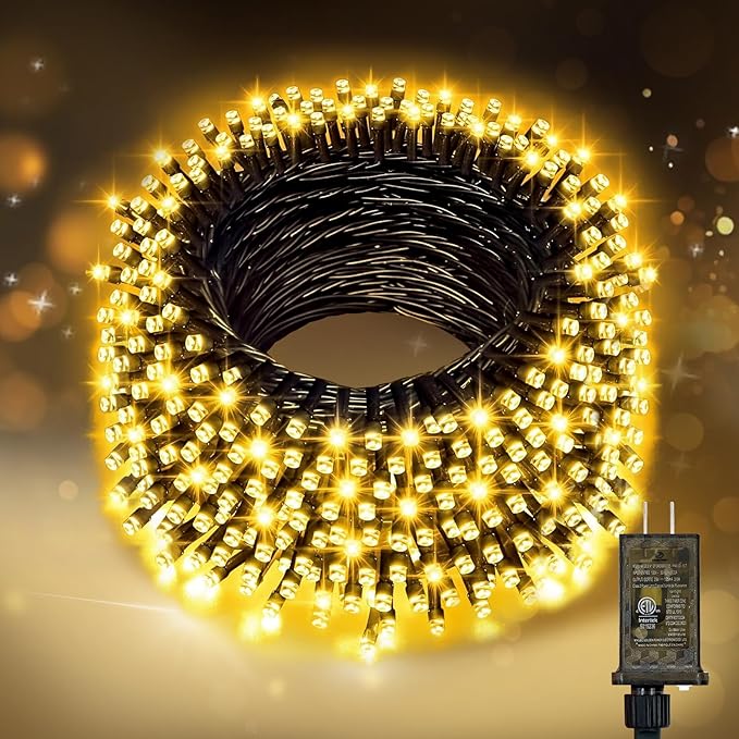 33FT LED String Lights Outdoor Waterproof Warm White Plug In Fairy Lights Connectable Christmas Tree Lights for Patio Garden Bedroom Wedding Party Decor