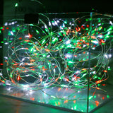Christmas String Lights Red Green White Copper Wire, 2 Pack Total 200Led Fairy Lights Waterproof Twinkle Lights For Xmas
