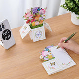 Pop Up Card, Handmade Gifts, Butterfly And Flower 3D Greeting Card With Envelope For Any Occasion, Mother'S Day, Anniversary, Valentines Day, Birthday, Foldable Celebration Cards For Friends