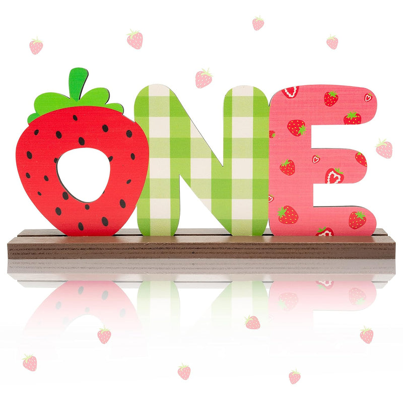 Strawberry One Letter Sign Table Centerpieces Berry Sweet One Birthday