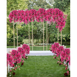 4Pcs Bougainvillea Artificial Flowers 42" Long Stem Pink Faux Silk Bougainvillea Flowers Fake Hanging Flower Branches For Wedding Table Centerpieces Home Garden Arch Wall Decorations (Deep Pink)