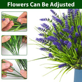 20 Bundles Artificial Plants Outdoor, Uv Resistant Fake Flowers? Realistic Faux Lavender Shrubs For Porch Garden Window Box Home Decoration (Purple)