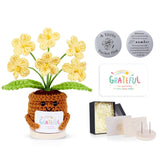 Handmade Mini Gifts For Teachers Coworkers Yellow Crochet Flowers Forget Me Not Graduation Thank You Gifts For Women Cute Crochet Flower For Mom Friend