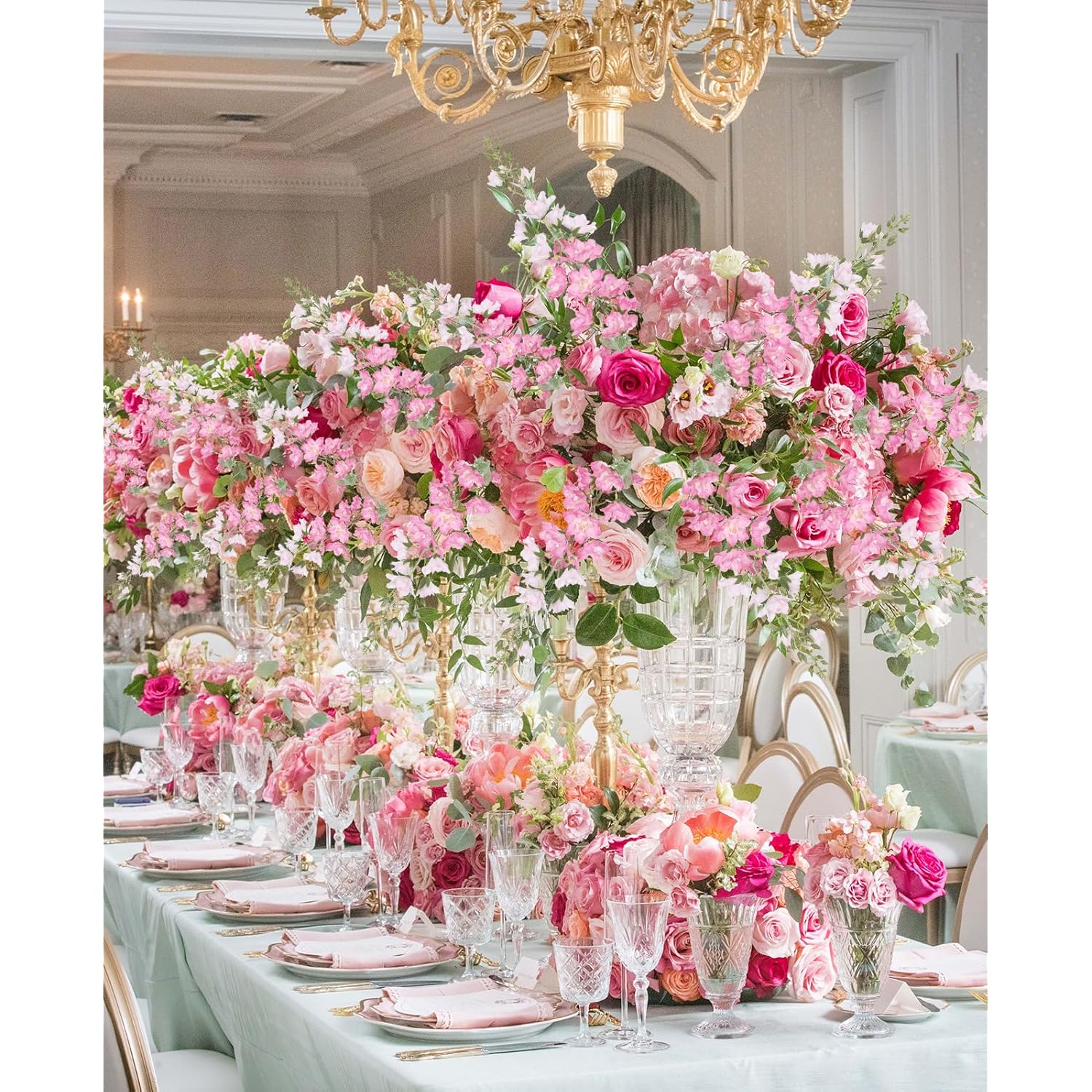 37" Pink Delphinium Artificial Flowers 5Pcs Real Look Flocked Faux Delphinium Flowers With Fuzz Long Stem Silk Larkspur Snapdragon For Wedding & Home Decor(Pink)