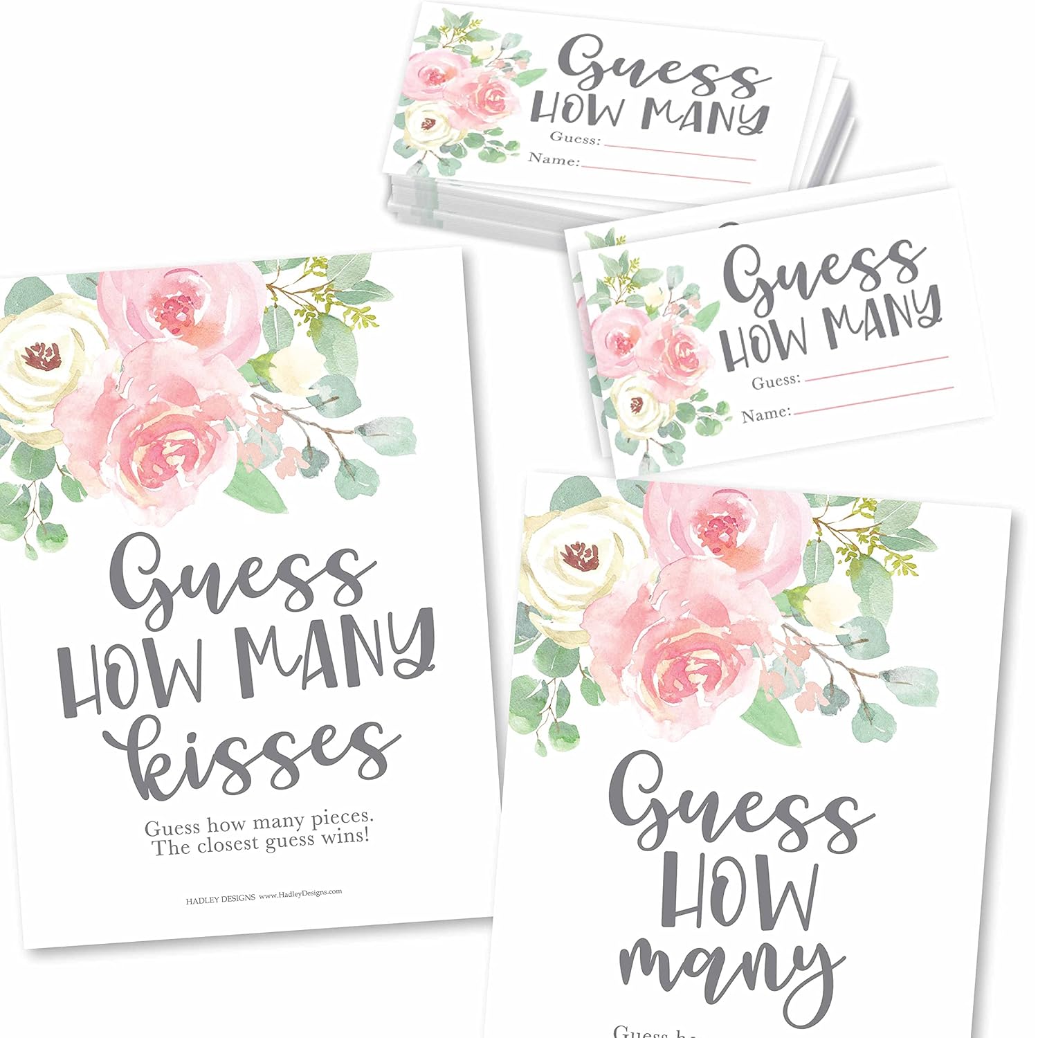 25 Guess How Many Bridal Shower Games For Guests - Floral Baby Shower Games To Play, Guess How Many Kisses Game, Gender Reveal Games For Party, Baby Shower Ideas, Birthday Party Games