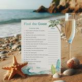 Surf Beach Theme — Find The Guest Baby Shower Game — Pack Of 25 — Baby On Board, Icebreaker Baby Shower Party Game, Blue Ocean Surfing, Gender Neutral Guess Who Came To The Party Game G940-Ftg