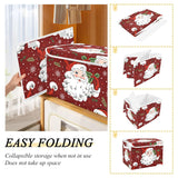 Christmas Santa Claus Storage Bins With Lids And Carrying Handle,Foldable Storage Boxes Organizer Containers Baskets Cube With Cover For Home Bedroom Closet Office