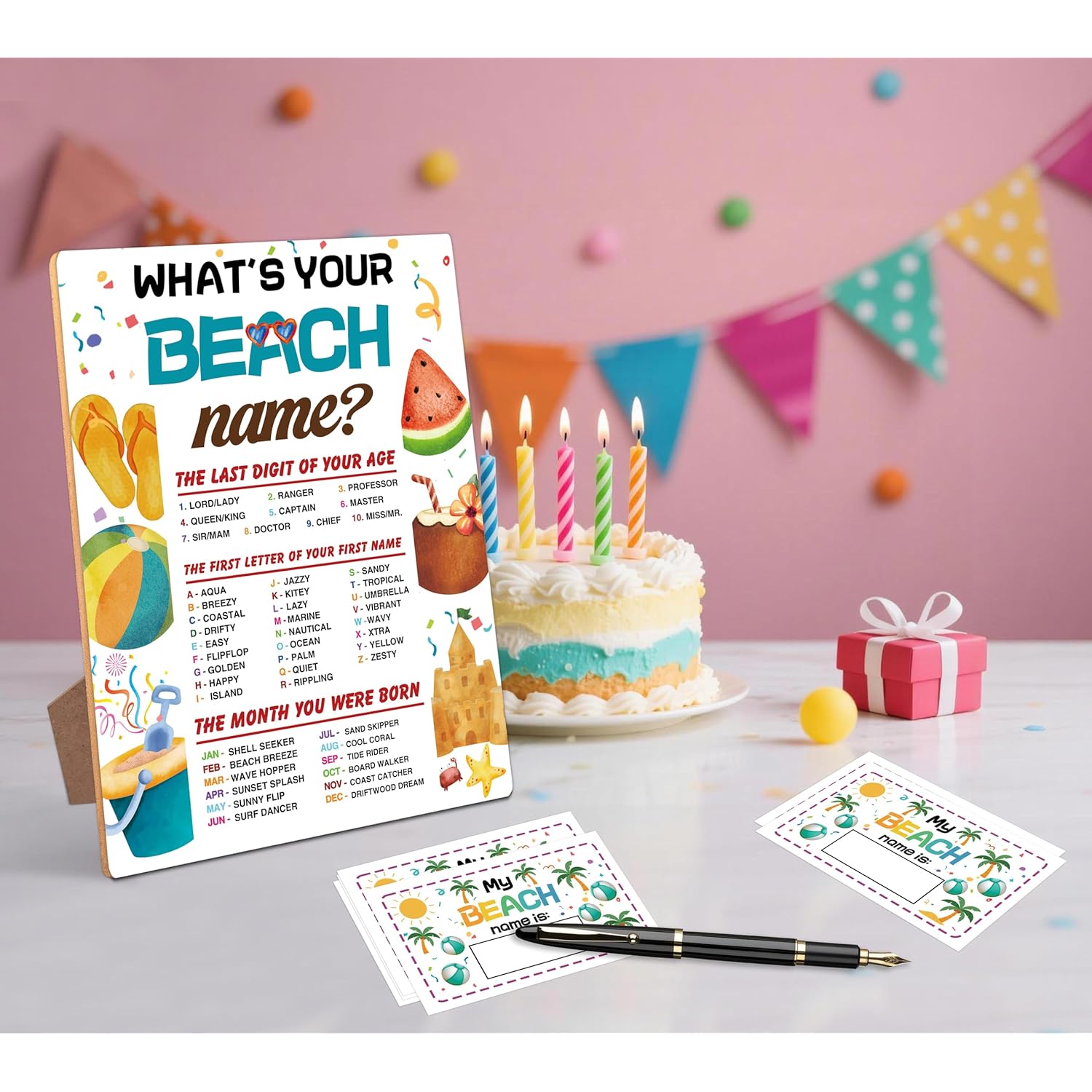 Bubble Decorations For Birthday Party Game, What Is Your Bubble Tea Name,6×8 Wooden Play Sign With Stand And 30 Name Stickers Set