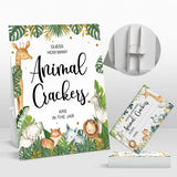 50 Safari Baby Shower Games, Safari Guess How Many Animal Crackers Game Cards With Sign, Jungle Themed Shower Games, Candy Guessing Game Tickets Baby Sprinkle Decorations(2X3.5 Inches)