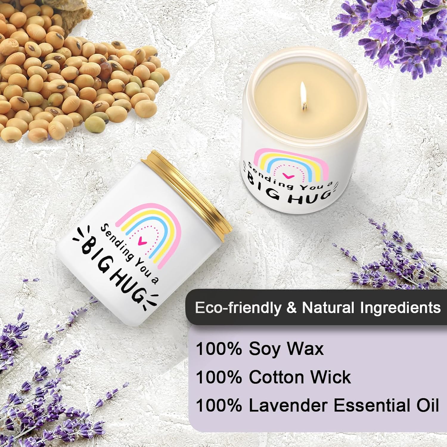 Lavender Scented Candle Gifts: Thank You, Get Well Soon, Condolence, Miss You