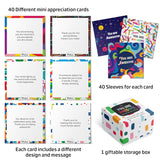 Awesome Mini Encouragement Cards - 40 Unique Cards W/Inspirational Messages, 2.5" X 2.5". Employee & Teacher Appreciation Gifts In Bulk