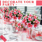 16 Pcs Artificial Tiger Lily Flowers Mother'S Day Real Touch Lily Latex Lilies Flowers Artificial Bouquet Faux Latex With Rods For Home Decoration Birthday(Pink And Green)