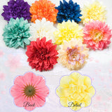 Silk Dahlia Artificial Flowers Bulk, 15 Pcs Fake Dahlias Flowers Heads For Craft, 3.5 Inch Green Large Flower Heads Faux Flowers For Wedding Party, Home Office, Hat, Wall Decoration