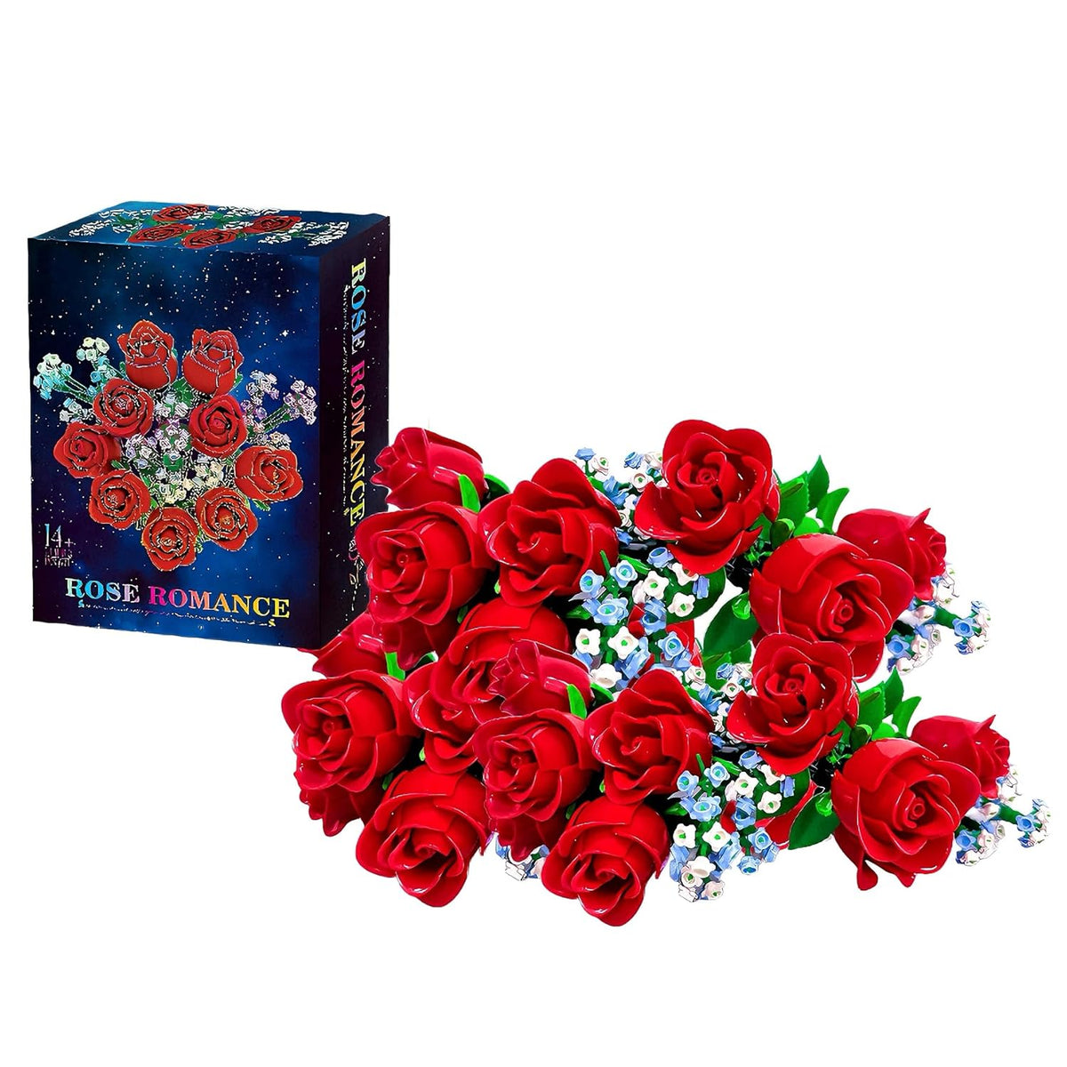 Bouquet Building Set Roses- Fake Flowers Building Set -Artificial Flowers Used For Home Decoration -Tables, Dormitories, Bookshelves, Office Decoration Flowers For Women
