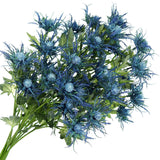 FiveSeasonStuff Real Size Artificial Thistle Flowers Real Touch 8 Stems Rustic Blue Thistle Decor Spray Eryngium | Sea Holly for Wedding Bouquet Centerpiece 26 inches