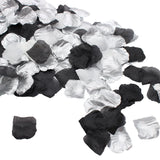 900Pcs Silver Black White Artificial Flowers Silk Rose Petals Flower Girl Scatter Petals For Wedding Aisle Centerpieces Table Confetti Party Favors Home Decoration