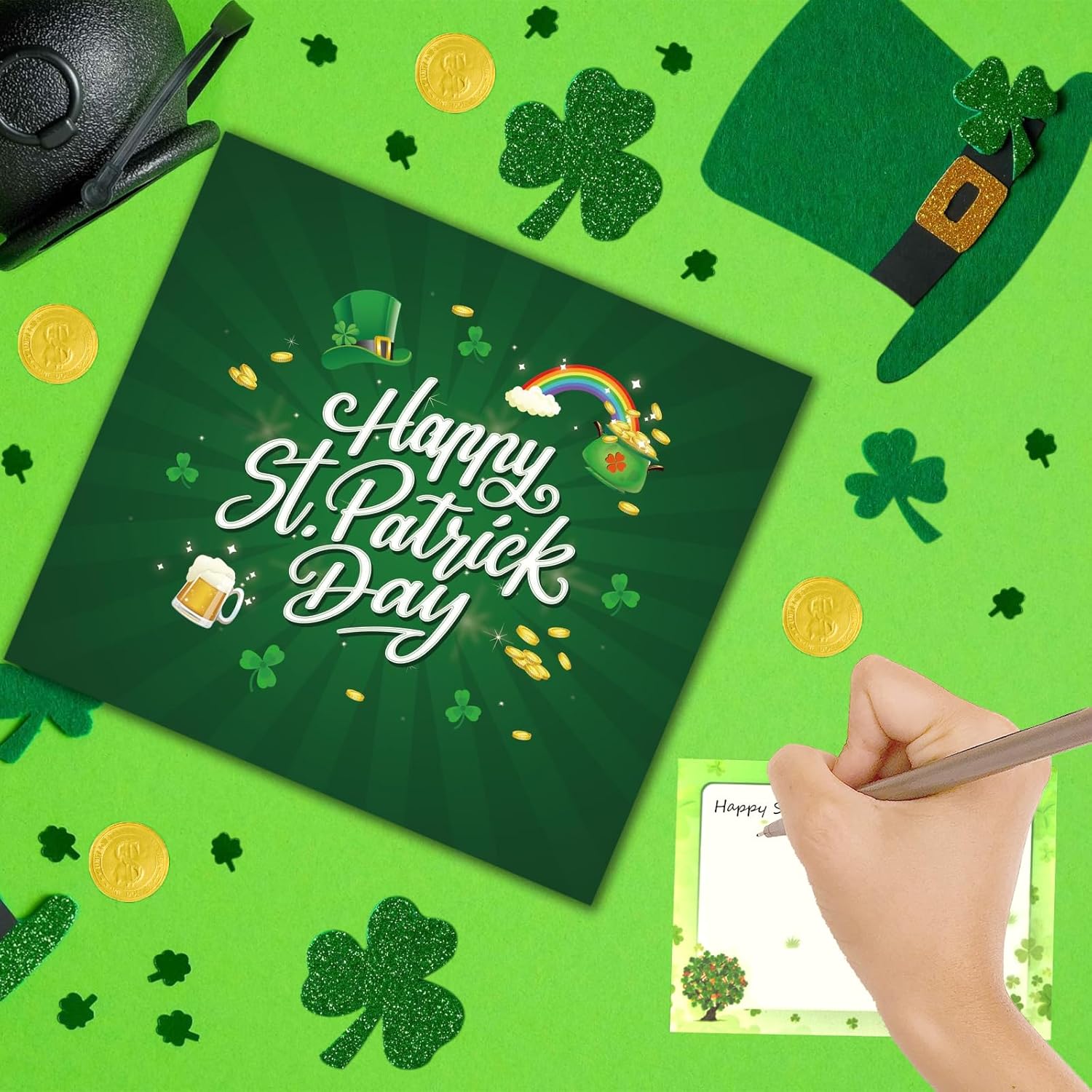 St Patricks Day Card, Firework Light And Music For Happy St Patricks Day Pop Up Card, Saint Patricks Day Greeting Cards With Envelope, Funny St Patrick'S Day Card For Family, Friend, Kids