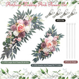 Wedding Arch Flowers (2-Pack), Artificial Dusty Rose Floral Arch Decorations For Weddings Ideal For Wedding Welcome Signage Decorations , Banquet Backdrop Arrangements, And Bridal Parties (Pink)