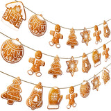 3Pcs Christmas Gingerbread Banners Gingerbread Snowflake Tree Theme Decorations Xmas Winter Party Hanging Decorations For Christmas Winter Holiday Party Supplies