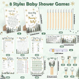 424Pcs Winter Baby Shower Game Set-8 Games Baby It'S Cold Outside Winter Wonderland Snowflake Decorations, Includes Bingo Word Scramble Fun & Easy To Play How Big Is Mommy'S Belly, Don'T Say The Word