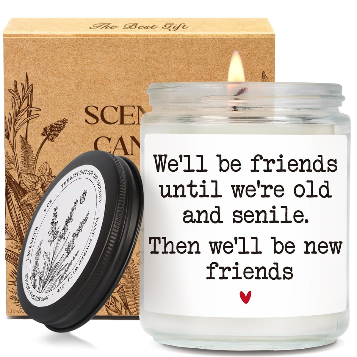 Funny Best Friend Birthday Candle Gift For Woman, We Will Be Friends Until We'Re Old And Senile Candle, Friendship Gifts For Women Friends Female, Funny Friendship Birthday Gifts For Friend-25
