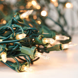 Christmas Lights Warm White,Connectable Incandescent Lighting String Green Wire Indoor Outdoor, 200 Counts(2X100) 45 Ft
