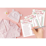 Baby Shower Game Set - Who Mom Or Dad Gender Reveal Party Decor Supply - Floral Greenery Baby Shower Games & Activities - Blush Pink Game Pack For Boys And Girls - 30 Game Cards(C04)