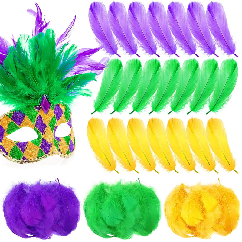 450 Pcs Mardi Gras Feathers Colorful Feathers For Diy Crafts Mardi Gra