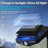4 Pack 128 LED Solar Motion Sensor Lights IP65 Waterproof Wide Angle Security Lights