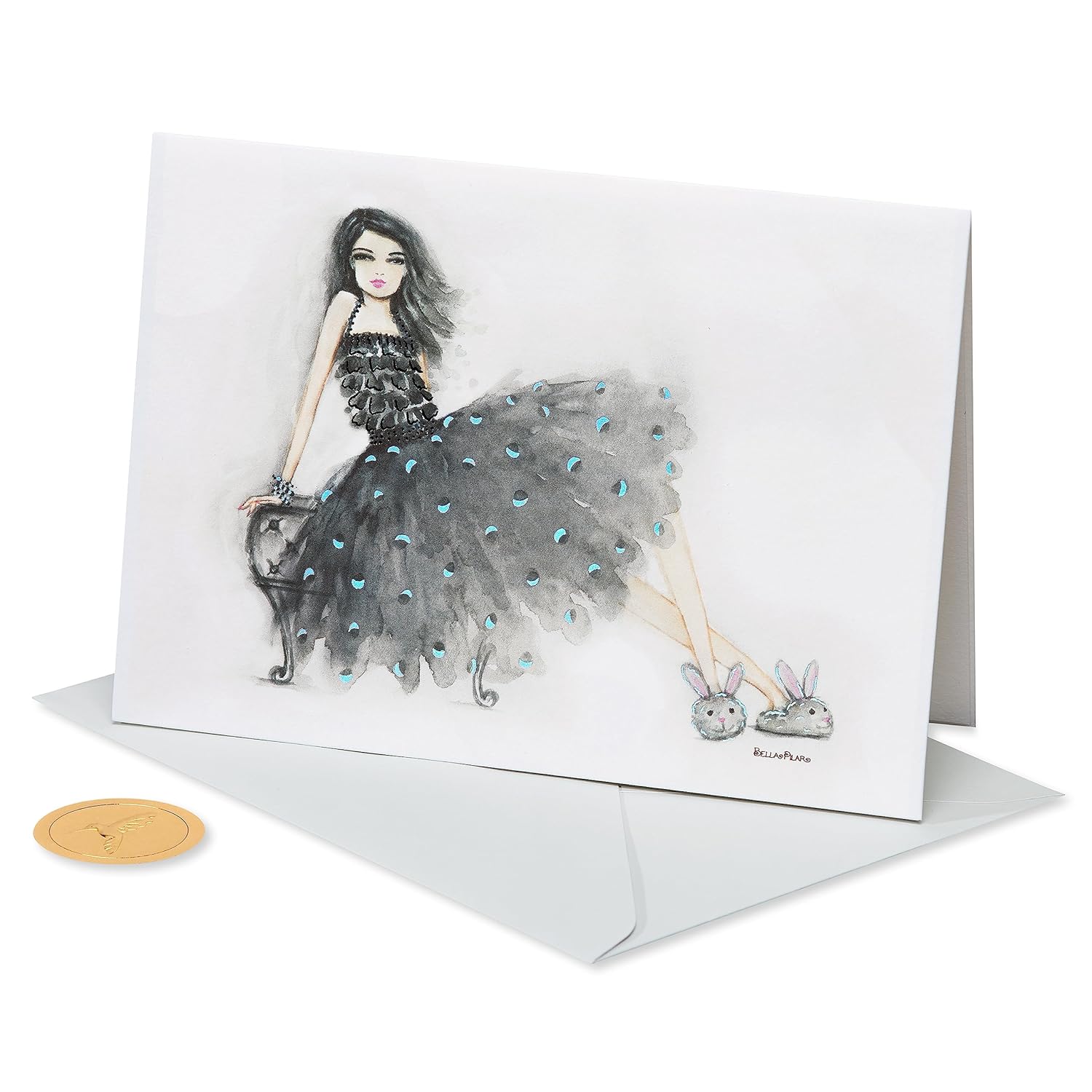 Birthday Card For Her - Designed By Bella Pilar (Bunny Slipper Girl)