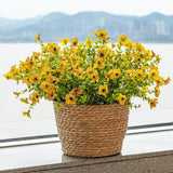 Artificial Flowers Outdoor,Uv Resistant Realistic Garden Artificial Plants,Bright 8 Bundles No-Fade Veranda Fake Faux Flowers,For Porches Patios Walkway Gardens Decor-Yellow