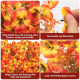 Artificial Flowers Fake Fall Plants For Outside Winter Chrsitmas Decoration, 12 Bundles Silk Fall Mums With Eucalyptus Leaves Fake Plants For Autumn Porch And Home Patio Yard Weeding Decor