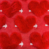 2 Pack Plush Faux Fur Valentines Day Pillow Covers 3D Embroidered Heart Pillow Covers For Decorations Gifts(16×16 In)