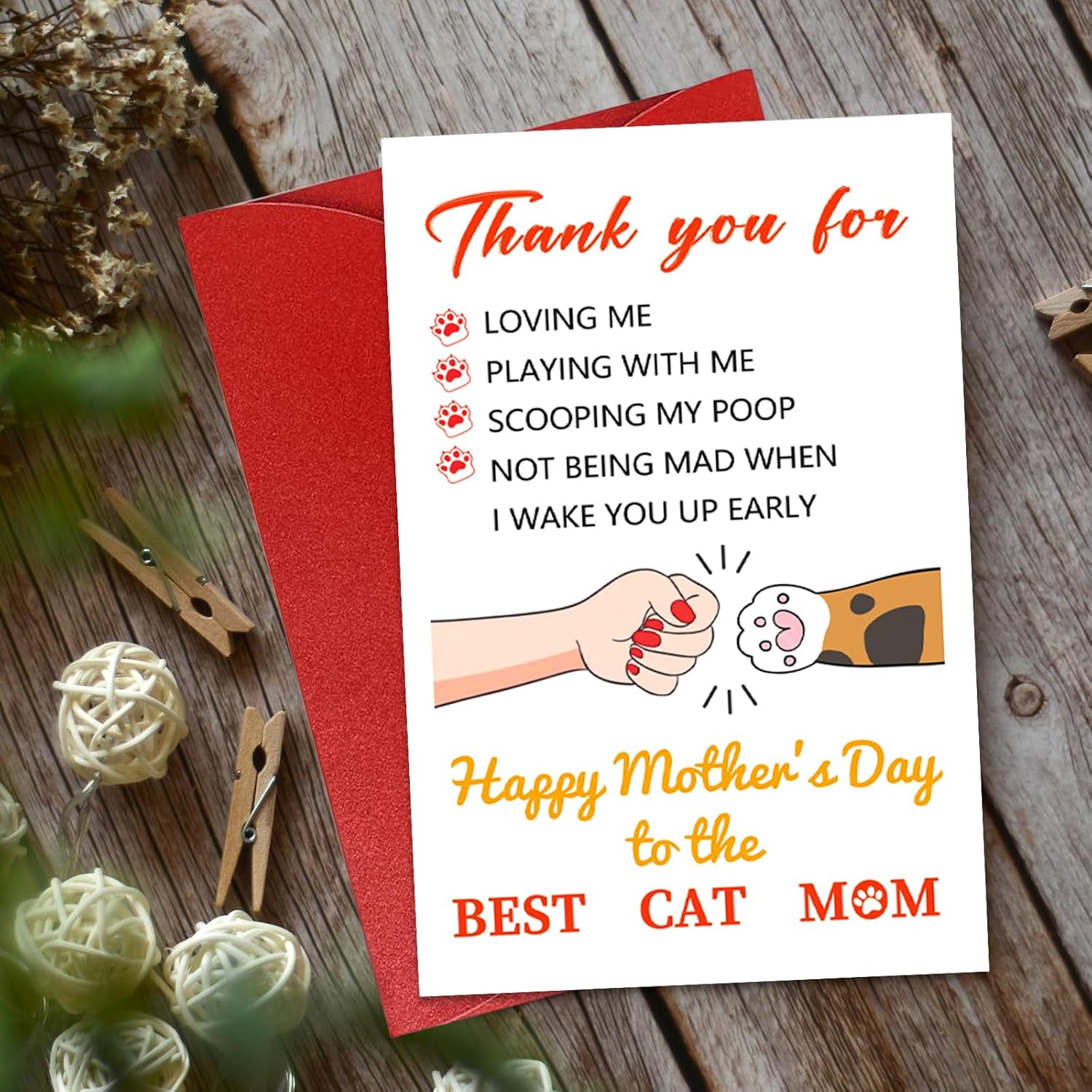 Happy Mother’S Day Card From Cat Kitty Lovely Mothers Day Greeting Card For Cat Mom Gifts Cards For Women Her Funny Mother’S Day Gift For Cat Lover