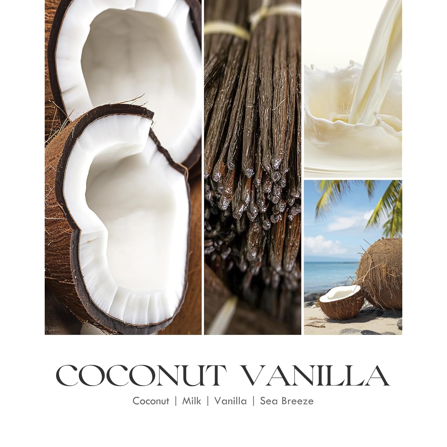 Coconut Vanilla Candles - 9 Oz Scented Candles, Aromatherapy Candle, Soy Candle For Home Scented