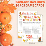 Thanksgiving Party Icebreaker Card - Who Is The Biggest Turkey -A Set Of 20 Game Cards, Thanksgiving Dinner Game For Adults, Friendsgiving, Harvest, Holiday, Party Supplies - A03