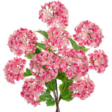 Real Touch Hydrangea Artificial Flowers 19” Tall Artificial Hydrangea Flowers Double-Headed Faux Hydrangeas, Pink Hydrangeas, Realistic Silk Hydrangea For Home Decor Weddings Arrangements-5 Branches