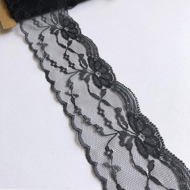 Olive Lace Black Lace Ribbon 2 Inch Wide Lace Trim Lace Non-Elastic For Bridal